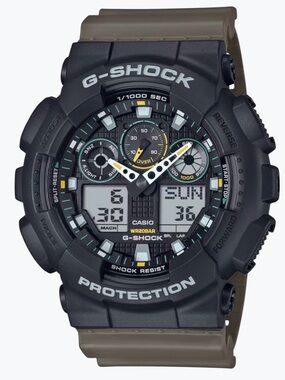 G-Shock Men's Casio Black & Olive Analog Digital Watch